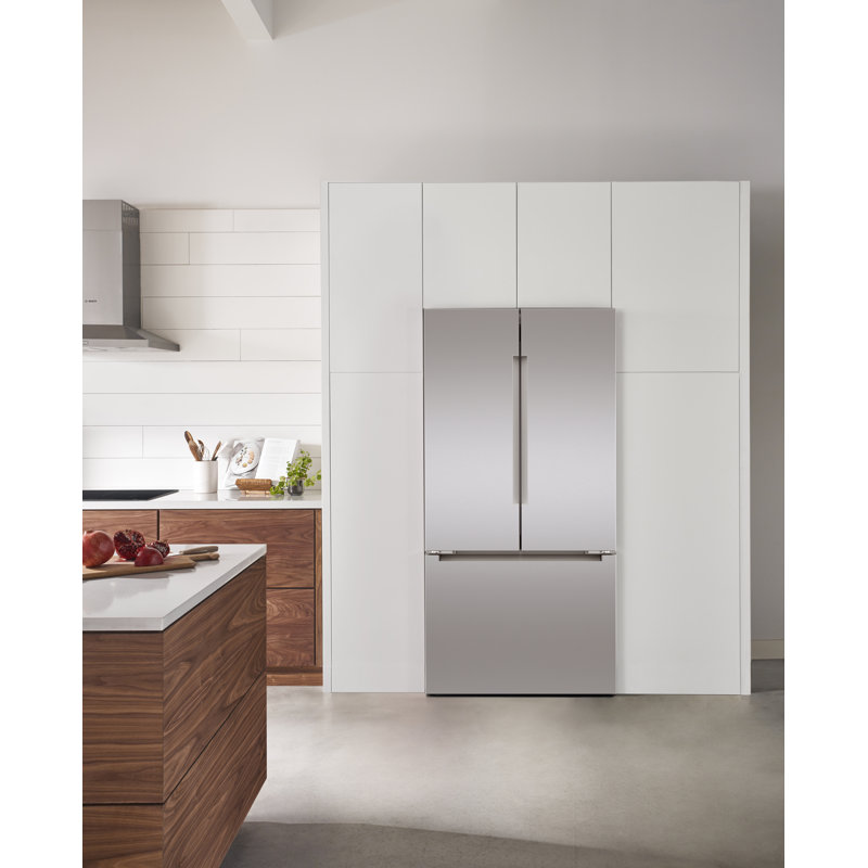 Bosch - 800 Series 36-Inch Smart 3-Door Counter-Depth Refrigerator With Recessed Handles, Anti-Fingerprint Exterior, Internal Water, Home Connect