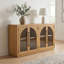 Large Storage Sideboard With Glass Doors And Unique Arched Design For Dining Room-580350868