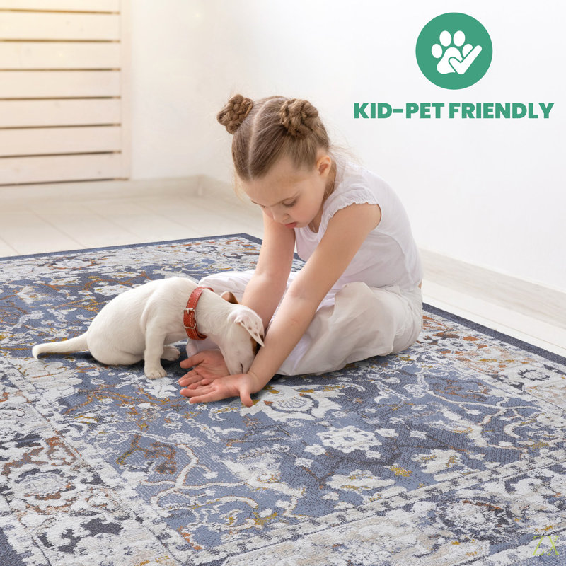 8X10 Traditional Area Rug Stain Resistant, Non-Shedding, Friendly For Living Room, Bedroom, Dining Room And High-Traffic Areas