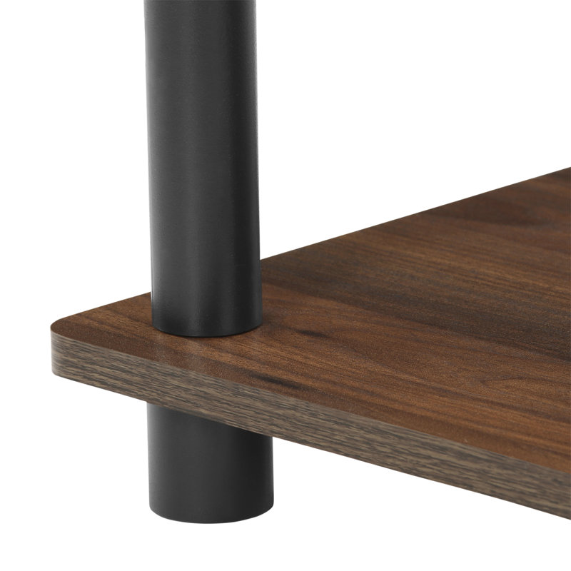 75.18cm H x 59.9cm W Etagere Bookcase, Columbia Walnut/Black, 1