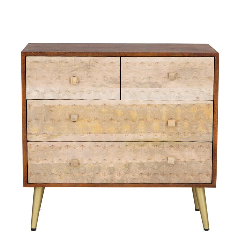 Anjanet Solid Wood 85 cm W Chest of 4 Drawers