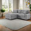 Canapé modulaire durable en forme de L en polyester durable avec espace de rangement et salon