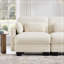 Canapé LSF en tissu chenille avec coussins - beige-58874975