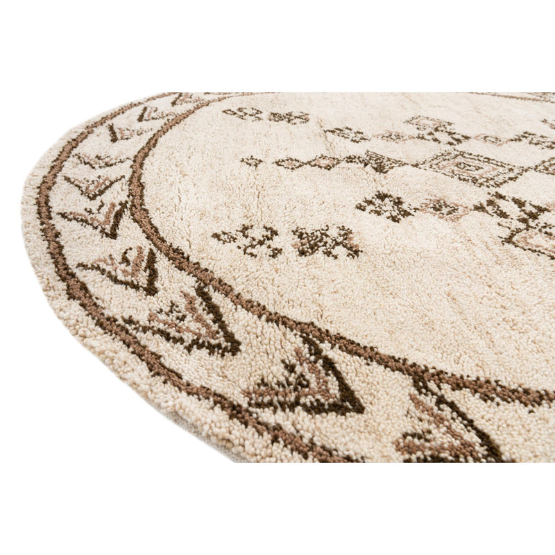 Tapis rond rond crème Mosser