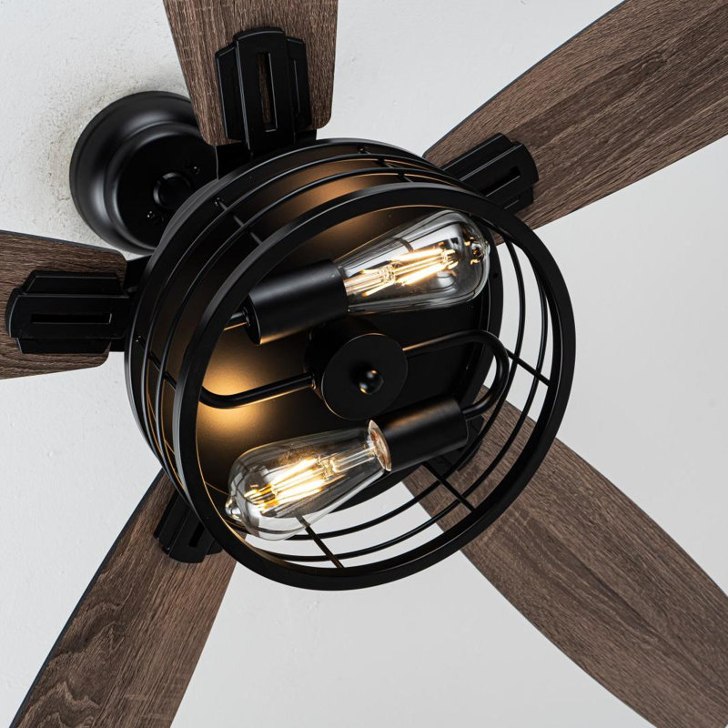 Ventilateur de plafond 52 pouces avec lumières et télécommande Farmhouse