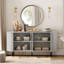 Buffet Mid-Century moderne en bois avec design à lattes, parfait pour le salon, la chambre à coucher et le couloir-1667753555