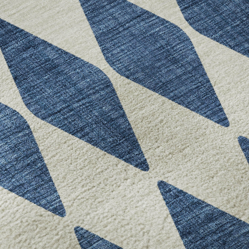 Premium Machine Washable Cerrito AMF578 Navy Rug, Round 8'