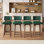 Ensemble de 4 tabourets de bar pivotants de 26 po avec dossier et pieds en bois de noyer, tabouret de bar Mid-Century pour comptoir de cuisine, tabourets de bar en similicuir