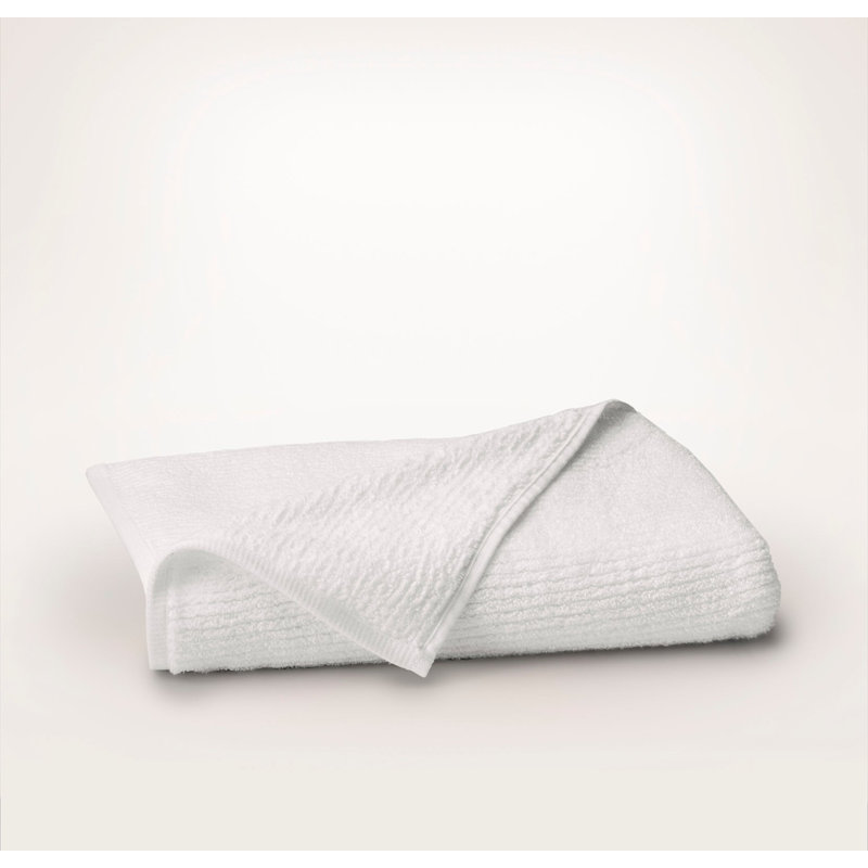 Turkish Ribbed Ribbed Bath Towel, White
