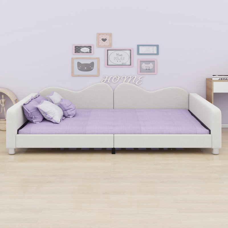 Elegant Cloud-Shaped Back Upholstered Daybed, White
