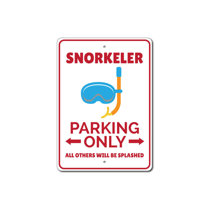 Enseigne en aluminium Snorkeler, H 12 po x l 18 po x P 0,06 po