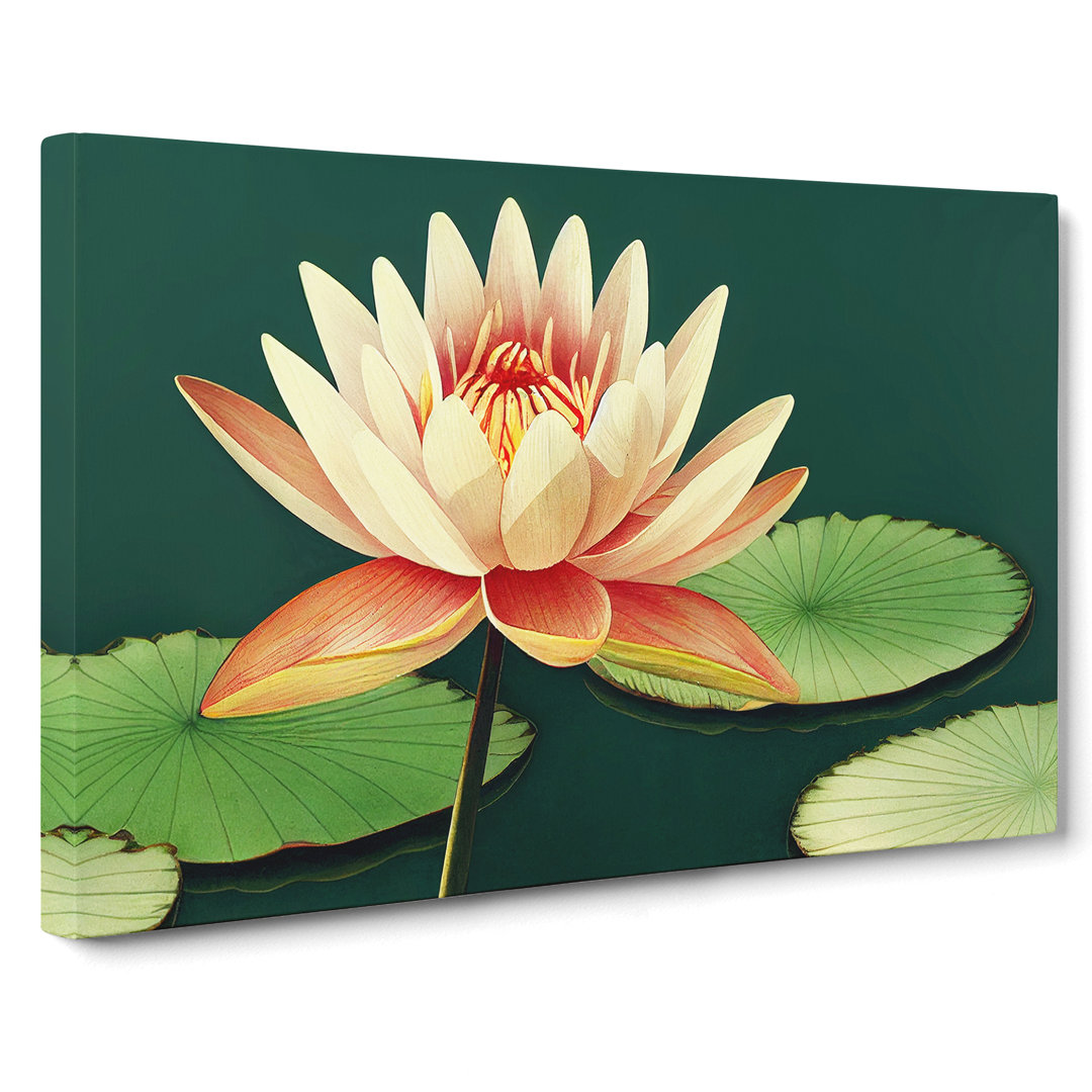 Joyful Water Lily Flower - Wrapped Canvas