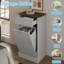 Armoire poubelle inclinable de 13 gallons de style Mid-Century moderne avec grand tiroir de rangement, porte-bac de recyclage de cuisine en bois massif et trieur de linge, poubelle peu encombrante pour salle à manger, vestibule ou garde-manger-138193286