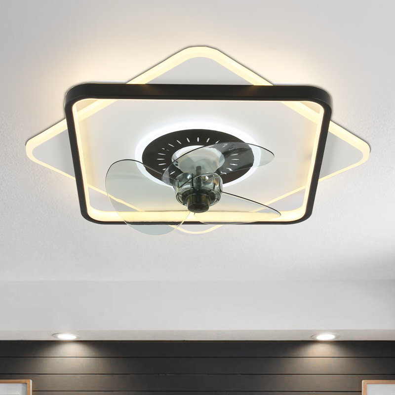 Ventilateur de plafond 20 "avec ensemble de lumières DEL, télécommande à intensité variable 3 couleurs et contrôle des applications