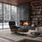 Mid Century Genuine Leather Recliner Lounge Chair with Ottoman and Solid Wood Frame for Living Room, Study Room, Guest Room -1479540524