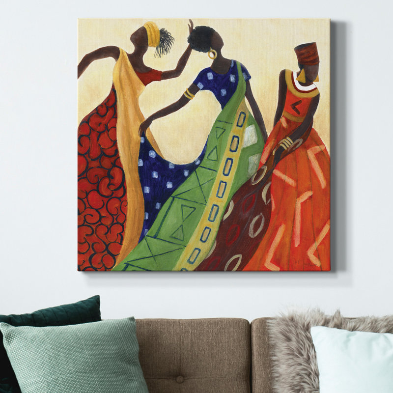 Les femmes de Marrakech I - reproduction sur toile tendue, H 24 po x l 24 po x P 1 po