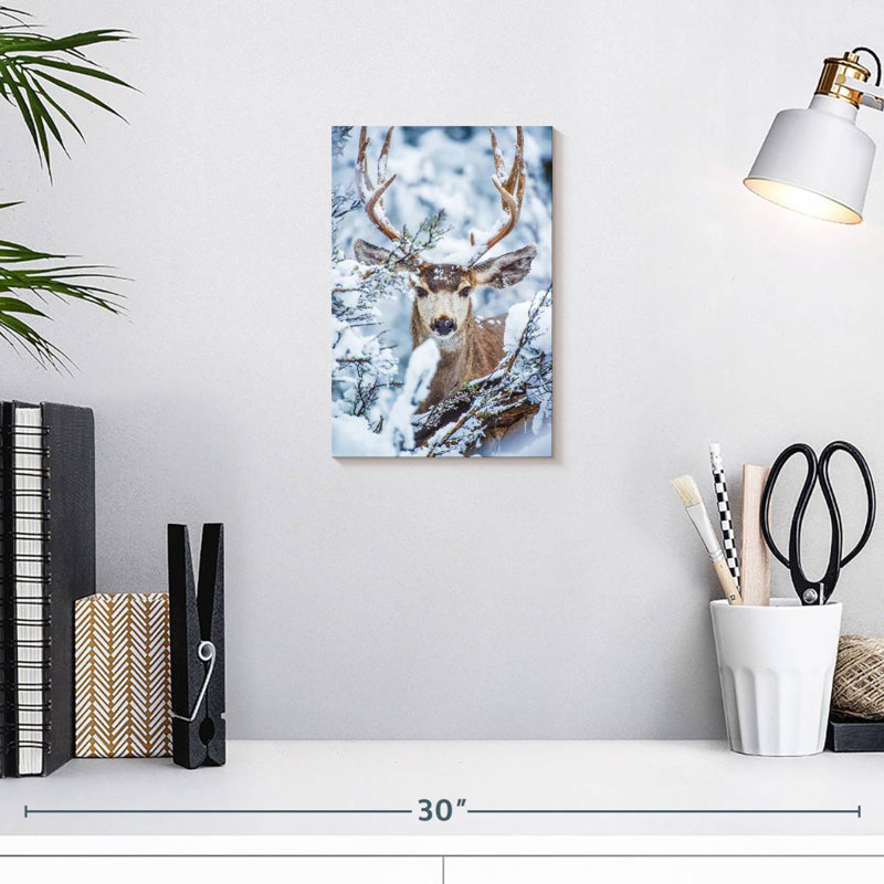 Brampt Winter Mule Deer, 12" H x 8" W