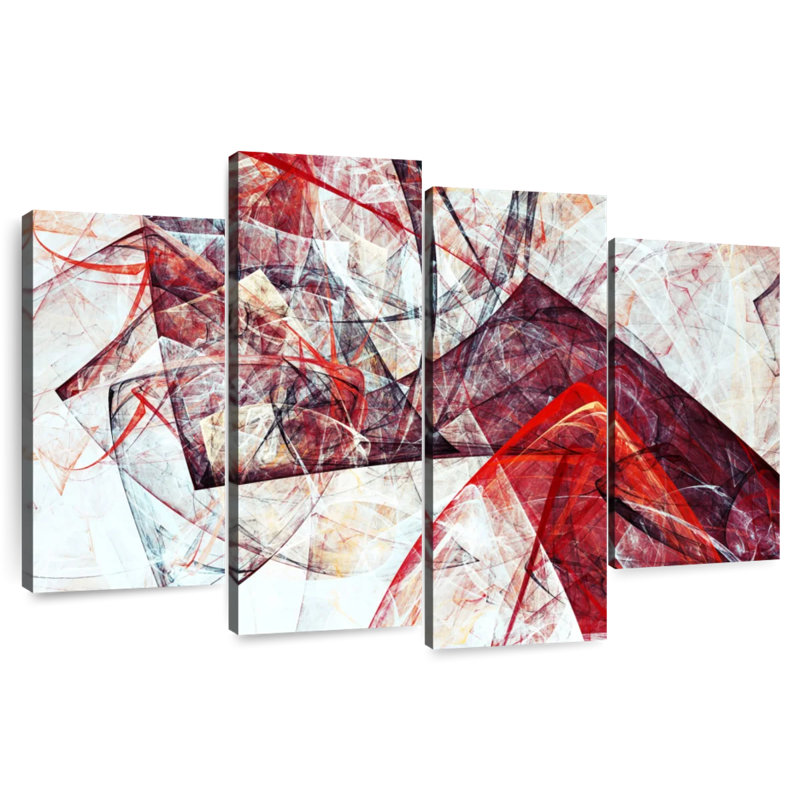 Avery Scarlet - abstrait dynamique, H 32 po x l 52 po