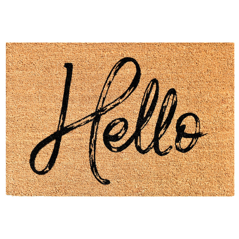 Tapis d'extérieur antidérapant Tabetha Hello 36 po x 24 po, L 17 po x L 29 po