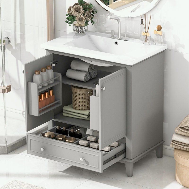 Rangement pour salle de bain Berdyne, Gris