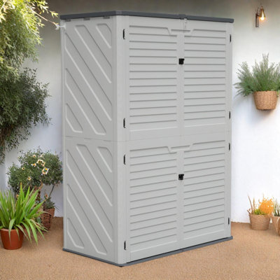 Armoire de rangement extérieure en résine antirouille avec cloisons - Résistant aux intempéries et aux rayons UV