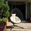 Chaise hamac robuste avec support, chaise à œufs suspendue durable avec tissage en rotin, chaises de balançoire intérieures et extérieures confortables avec coussin doux et amovible, convenant au balcon, à la chambre à coucher ou au jardin-250792369-250792368
