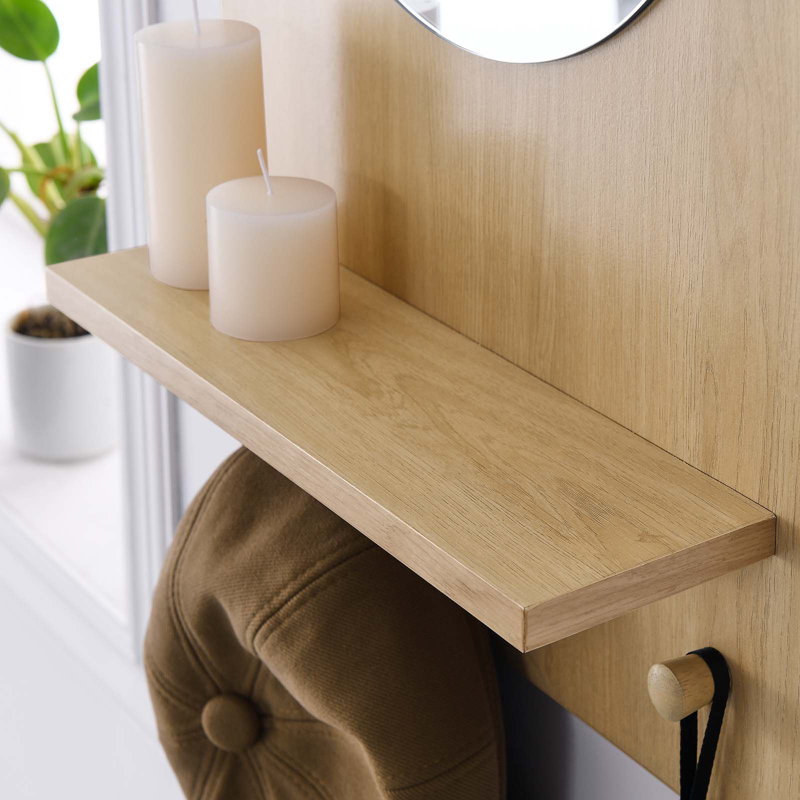 Miroir Glint par Modway, Chêne