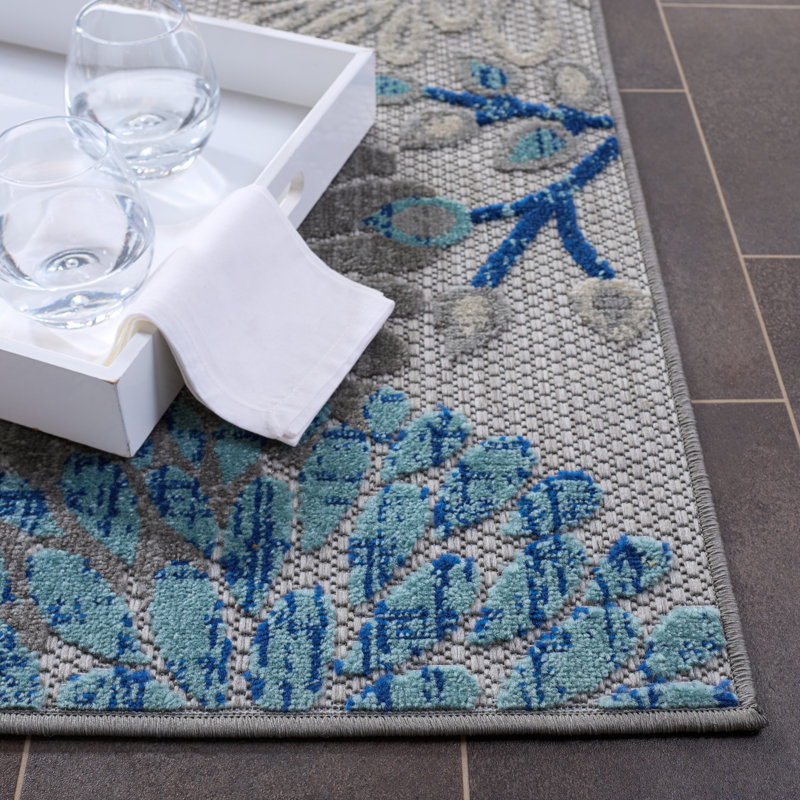Kellems Performance Floral Indoor/Outdoor Area Rug, Square 8'