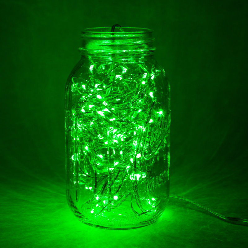 Stoller Outdoor 50 - Bulb 16'' Battery Powered LED Fairy String Light, Green