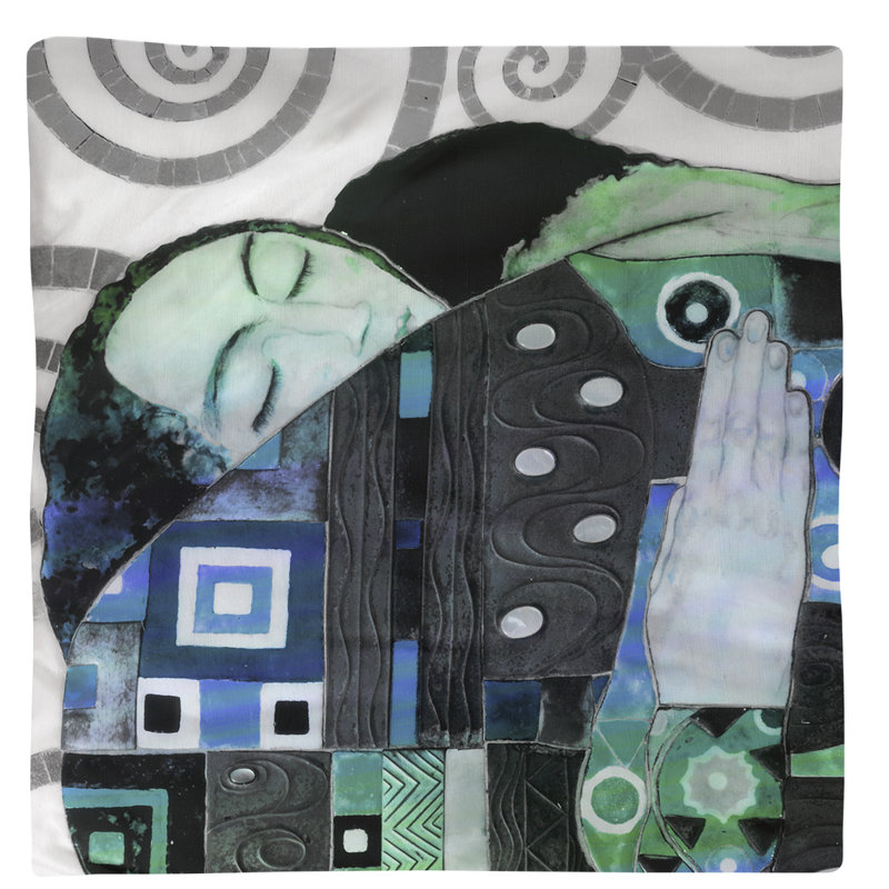 Gustav Klimt Cotton Square Napkin, Blue/Green Ombre
