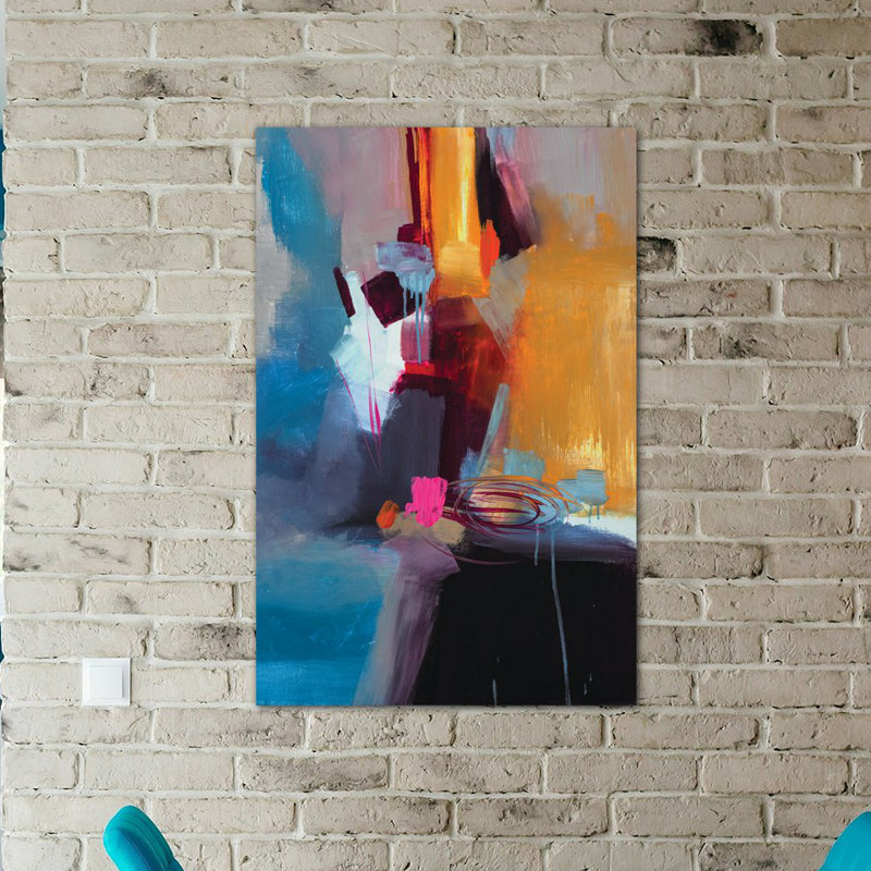 Estampe numérique sur toile Jazzy Abstract VII, Toile tendue, Pas de tapis, H 12 po x l 8 po x P 0,75 po