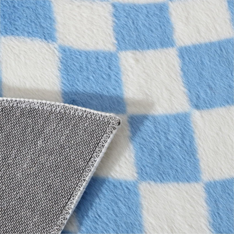  Wavy Checkerboard Runner Rug