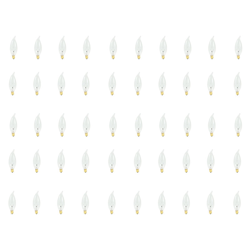 CA10 E12/Candelabra Dimmable 2700K Incandescent Bulb, 130 W, 280