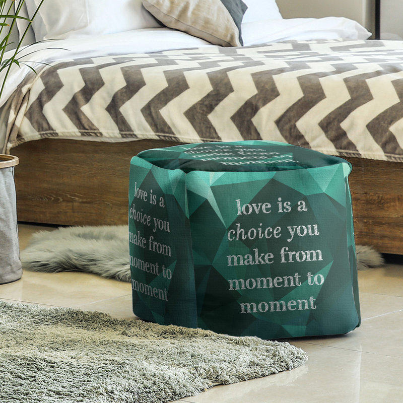 Upholstered Ottoman, Emerald