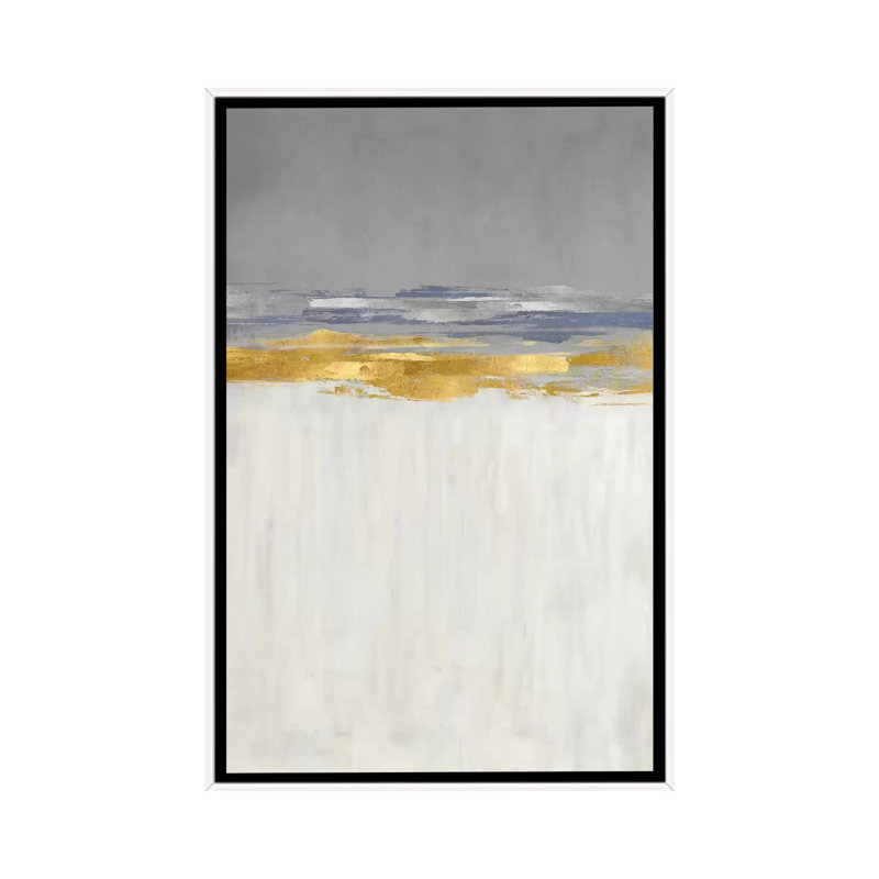 Or et argent I - reproduction d'art murale - toile encadrée, Impression encadrée sans passe-partout, H 60 po x l 40 po, Blanc