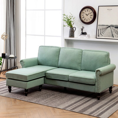 Agatina Upholstered L-Shaped Sectional with Ottoman Reversible
