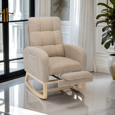 Rocking Chair with adjustable Footrest and Side Pocket by Latitude Run