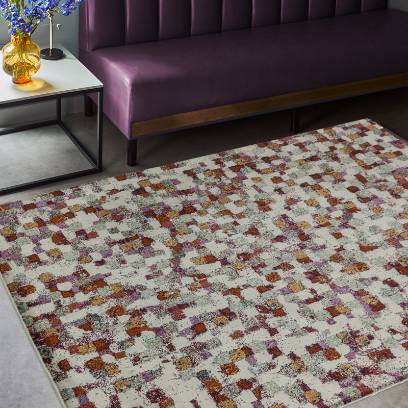 Varasteh Pixel Flatweave Cream/Pink/Orange Rug, Rectangle 160 x 230cm