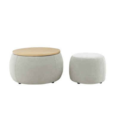 End Table, Round Storage Ottoman