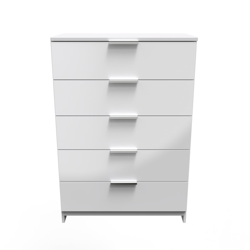 Fully Assembled Agel 5 - Drawer Chest of Drawers, White