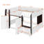 Lit mezzanine bas moderne avec armoire de rangement, style maison moderne-142919740