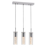 Modern Pendant Lighting with Chromed Finished, Chandeliers with Bubble Glass