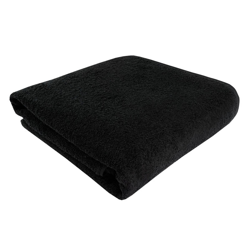 100% Cotton Midweight Bath Towel, Black
