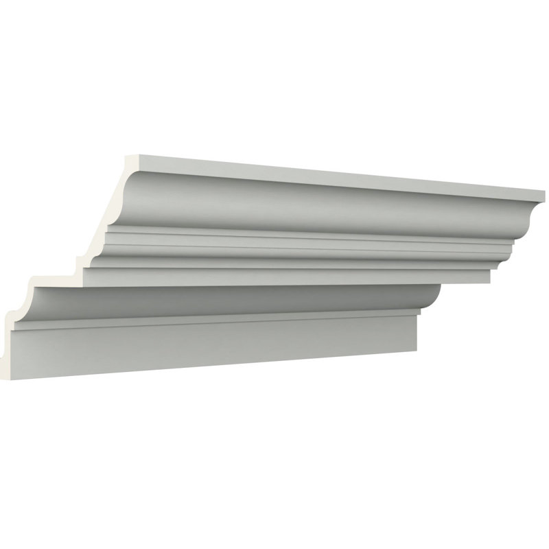 Endurathane Jenna Crown Moulding, 14 1/2"H x 16 3/8"P x 21 7/8"F x 96"L, Factory Primed
