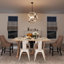 Lustre unique à 4 lumières avec accents en bois Turman-940043601