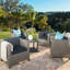 Fauteuils club d'extérieur, noir, coussins d'eau inclus 4 chaises - confortables