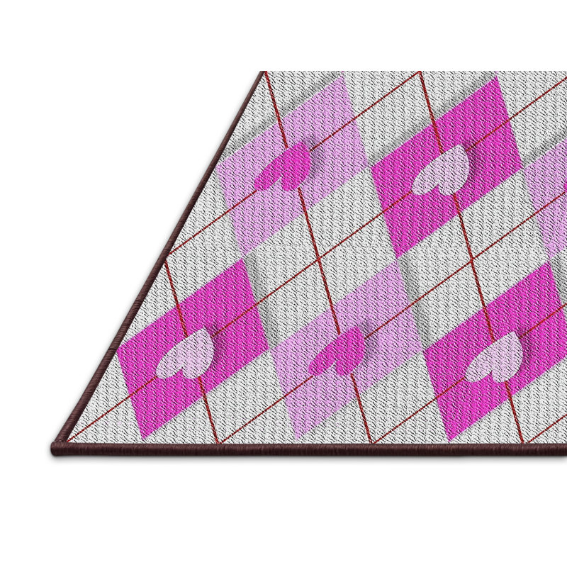 Tapis rose / gris clair Power Loom, Rectangle 2 pi x 4 pi