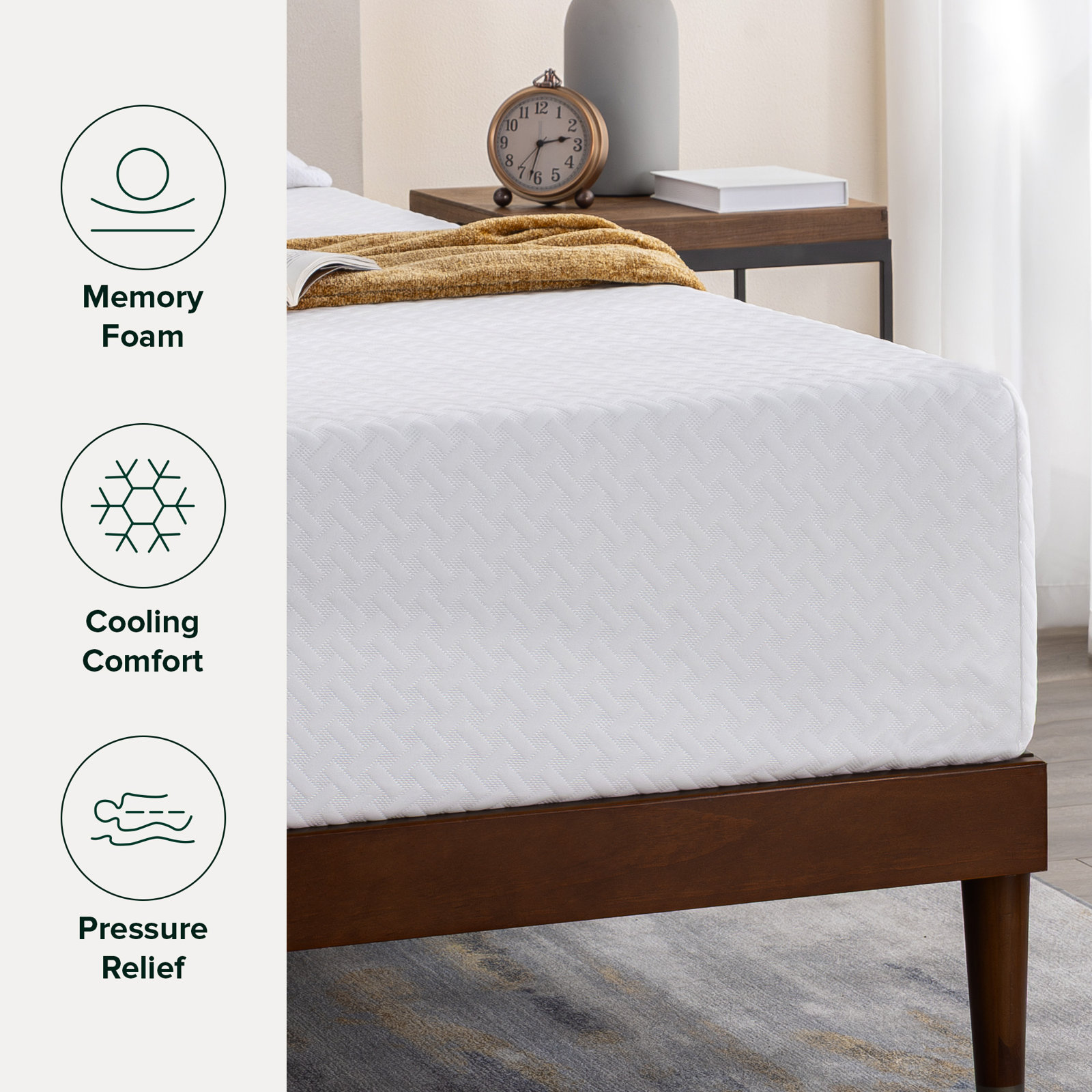 Sleep by Wayfair™ Firm Gel Memory Foam Mattress, Twin, 12"