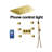 Arezzo Gold Thermostatic LED Musical Phone Controlled Ceiling Mount Rainfall