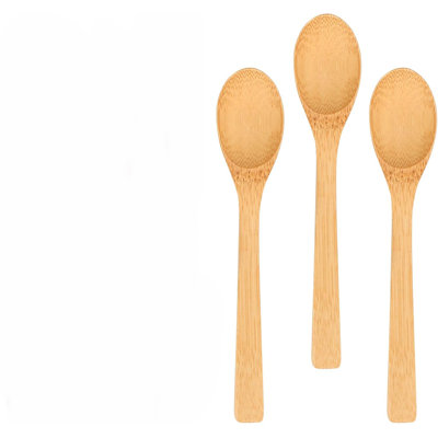 3-Piece 6.3" Bamboo Spoons Set – Natural Wooden Teaspoons for Coffee, Honey & Dessert